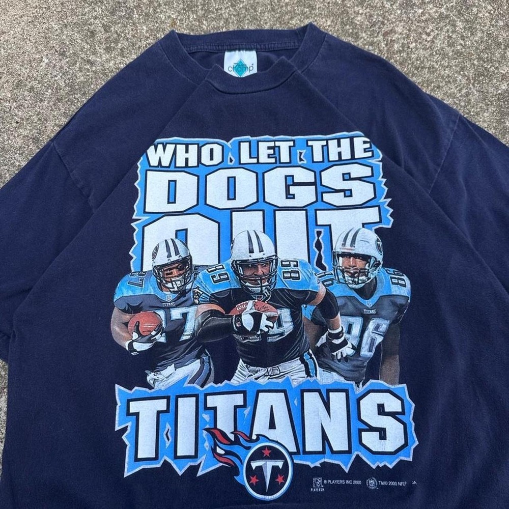 Vintage Y2K Tour Champ Tennessee Titans NFL Football Tee Navy Large (d6)